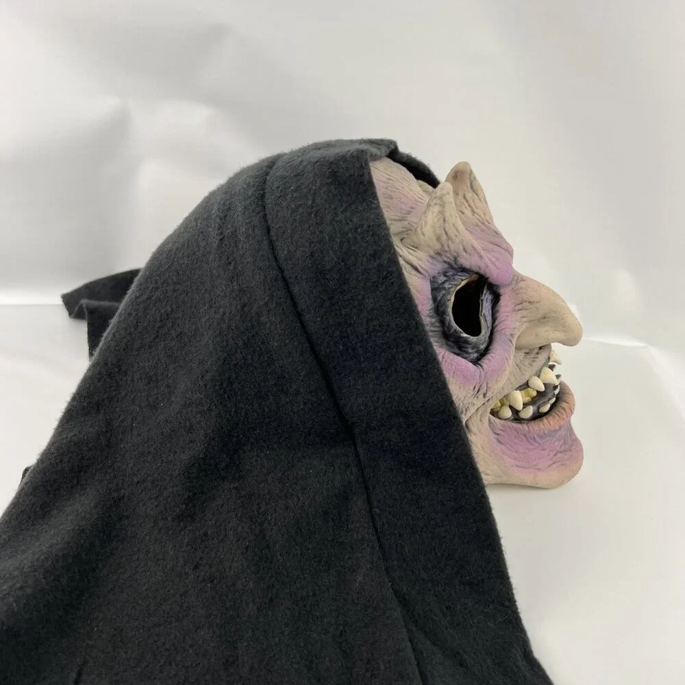 Vintage Spencer Gifts Evil Horned Mask Adult Hooded Style One Size Halloween USA